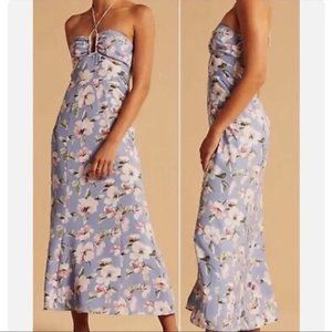 Abercrombie & Fitch Blue Floral Halter Dress - Size S